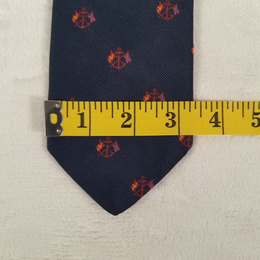 Brooks Brothers Makers Men Tie Silk Blend Made in England W 3 3/8 by L 55.5 Flag - Picture 5 of 8